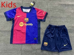 24-25  Barcelona Home Red&Blue Kids/Youth Soccer Uniform-1506