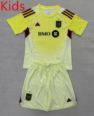 2025-26 Los Angeles FC Goalkeeper Light Yellow kids Soccer Uniform-AY