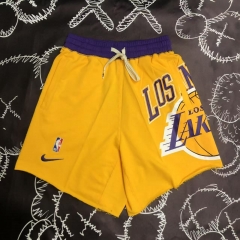 NBA Los Angeles Lakers Yellow NBA Shorts-311