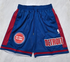 (s-3xl)city version  NBA Detroit Pistons Blue short(With pockets)-0593