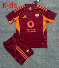 2025-26 Roma Home Red Kids/Youth Soccer Uniform-4247