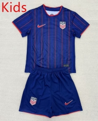 2025-26 USA Away Blue Kids/Youth Soccer Unifrom-AY