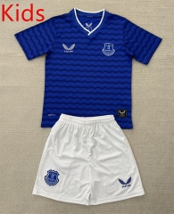 2025-26 Everton Home Blue Kids/Youth Soccer Uniform-AY
