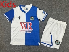 2025-26 Blackburn Rovers Home Blue&White Kids/Youth Soccer Uniform-7809