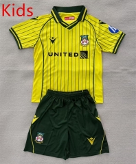 2025-26 Wrexham Away Yellow kids  Soccer Uniform-AY