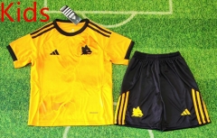 25-26 Roma Away Yellow Kids/Youth Soccer Uniform-8679