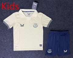 2025-26 Everton Away Beige Kids/Youth Soccer Uniform-GB