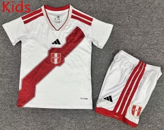 2026-2027 Peru Home White Kids/Youth Soccer Uniform-7809