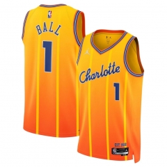 2026 City Version Charlotte Hornets Orange&Yellow #1 NBA Jersey-311