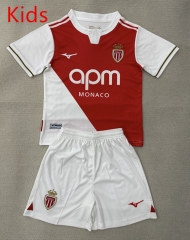 2025-26 Monaco Home Red&White kids Soccer Uniform-AY