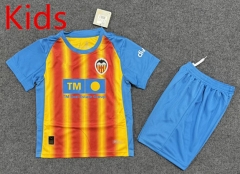 2025-26 Correct Version Valencia 2nd Away Yellow Kids/Youth Soccer Uniform-6748