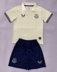 2025-26 Everton Away Light Yellow Kids/Youth Soccer Uniform-AY
