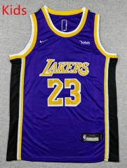 Los Angeles Lakers Purple#23 Kids/Youth NBA Jersey(Crew Neck)-1380