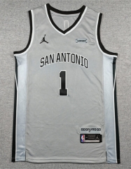 2026 Announcement Version  San Antonio Spurs Gray#1 NBA Jersey-1380