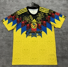 (S-4XL) 25-26 Day of the Dead Club América Yellow Thailand Soccer Jersey-4506