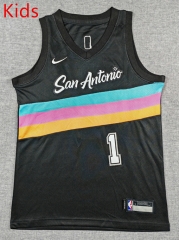 2026 City Edition San Antonio Spurs Black#1 Youth/Kids NBA Jersey-1380