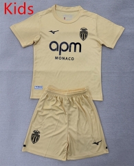 2025-26 Monaco 2nd Away Earthy Yellow Kids Soccer Uniform-AY