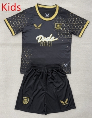 2025-26 Burnley 2nd Away Black&Gray Kids/Youth Soccer Uniform-AY