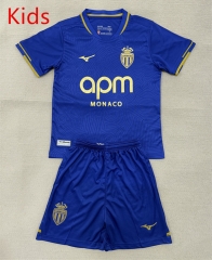 2025-26 Monaco Away Blue Kids/Youth Soccer Uniform-AY