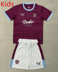 2025-26 Burnley Home Claret Kids/Youth Soccer Uniform-AY