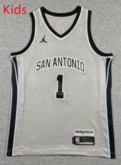 Announcement Version San Antonio Spurs Gray#1 Youth/Kids NBA Jersey-1380