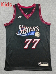 Classic Version Philadelphia 76ers Black #77 Kids/Youth NBA Jersey-1380