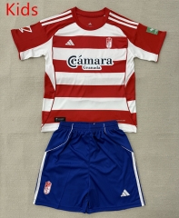 2025-26 Granada Home Red&White kids  Soccer Uniform-AY