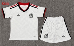 2026 World Cup Mexico Away White Kids/Youth Soccer Uniform(White Shorts) - 3162