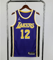 Flying Man Edition Los Angeles Lakers Purple#12  NBA Jersey-311