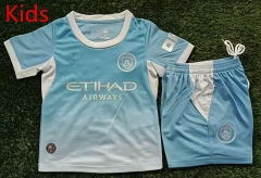 2026-27 Manchester City Home Blue Kid/Youth Soccer Uniform-1166