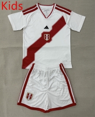 2026-2027 Peru Home White Kids/Youth Soccer Uniform-AY