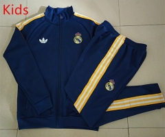 2026-2027 Real Madrid Dark Blue Kids/Youth Soccer Jacket Uniform-815