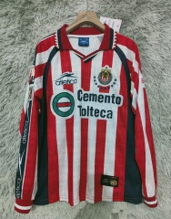 Retro Version 1999-2000 Deportivo Guadalajara Red&White LS Thailand Soccer Jersey AAA-9755