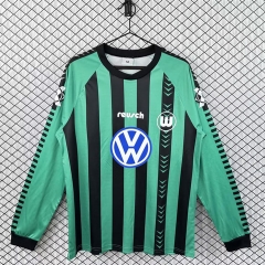 Retro Version 1994-1995 VfL Wolfsburg Away Black&Green LS Thailand Soccer Jersey AAA-3257