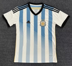 Retro Version 2014 Argentina Home White&Blue Thailand Soccer Jersey AAA-3821