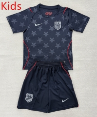 2026-2027 USA Away Black&Gray Kids/Youth Soccer Unifrom-AY