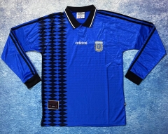 Retro Version 1994 Argentina Away Blue LS Thailand Soccer Jersey AAA-6590