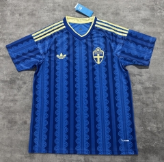 (S-4XL) 2026-2027 Correct Version Sweden Away Blue Thailand Soccer Jersey AAA-4506