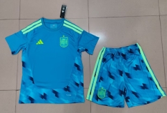 2026-2027 Spain Goalkeeper Light Blue Soccer Uniform-718