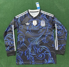 (S-4XL) 2026-2027 Argentina Away Blue&Black LS Thailand Soccer Jersey AAA-1424