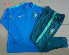 2026-2027 Brazil Lake Blue Kids/Youth Soccer Tracksuit-815