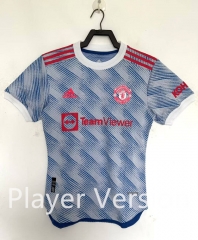 Player Retro Version 21-22 Manchester United Away Light Blue Thailand Soccer Jersey AAA-811