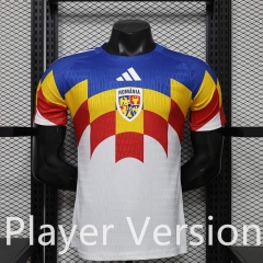 Player Version 26-27 Romania White Blue Yellow Thailand Soccer Jersey AAA-888