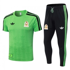 (S-4XL) 2026-2027 Mexico Green Short-Sleeved Thailand Soccer Tracksuit -9926