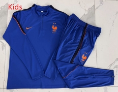 2026-27 France Blue Thailand kids Soccer Tracksuit Uniform-815