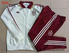 2026-2027 Spain White Kids/Youth Soccer Jacket Uniform-815